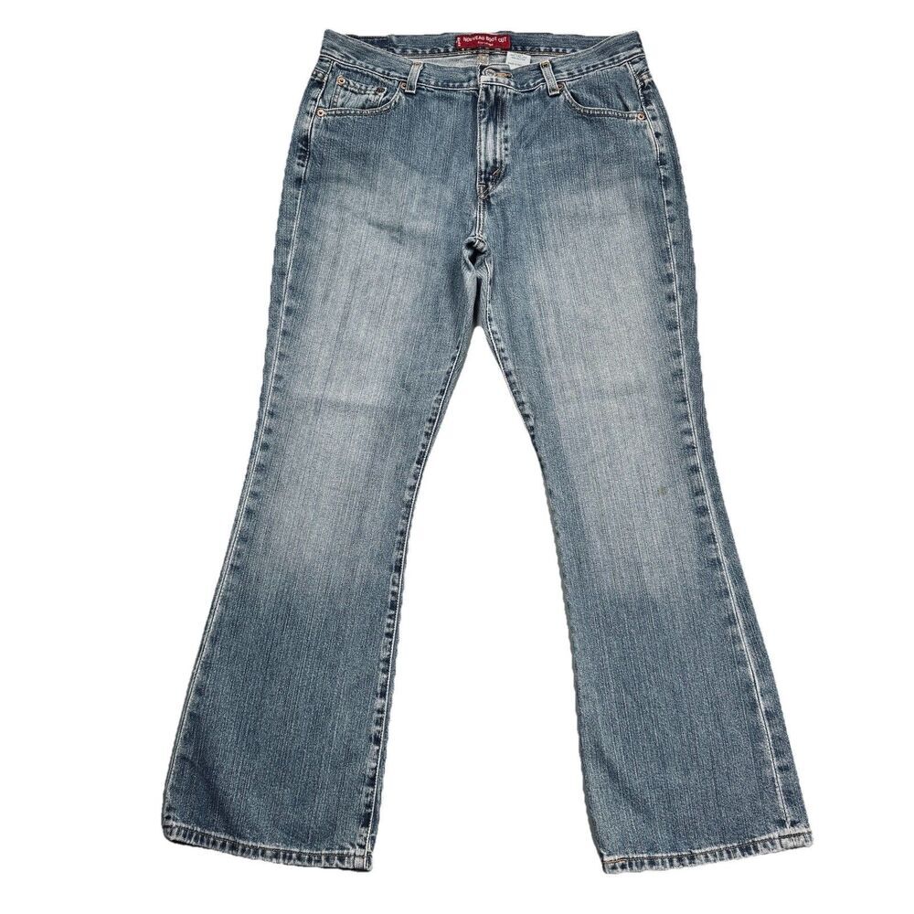 Levis Nouveau 515 Low Rise Bootcut Y2K Jeans 14 (33x30) Blue Cotton Denim Womens